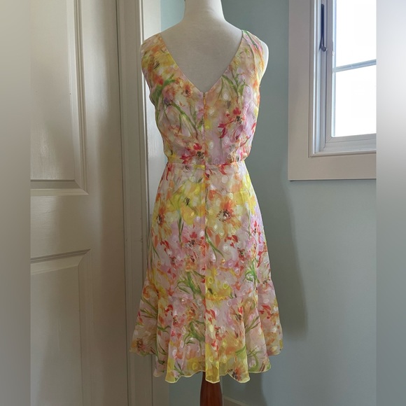 NWOT Marchesa Silky Printed Ruffle Mini Dress - Picture 5 of 14